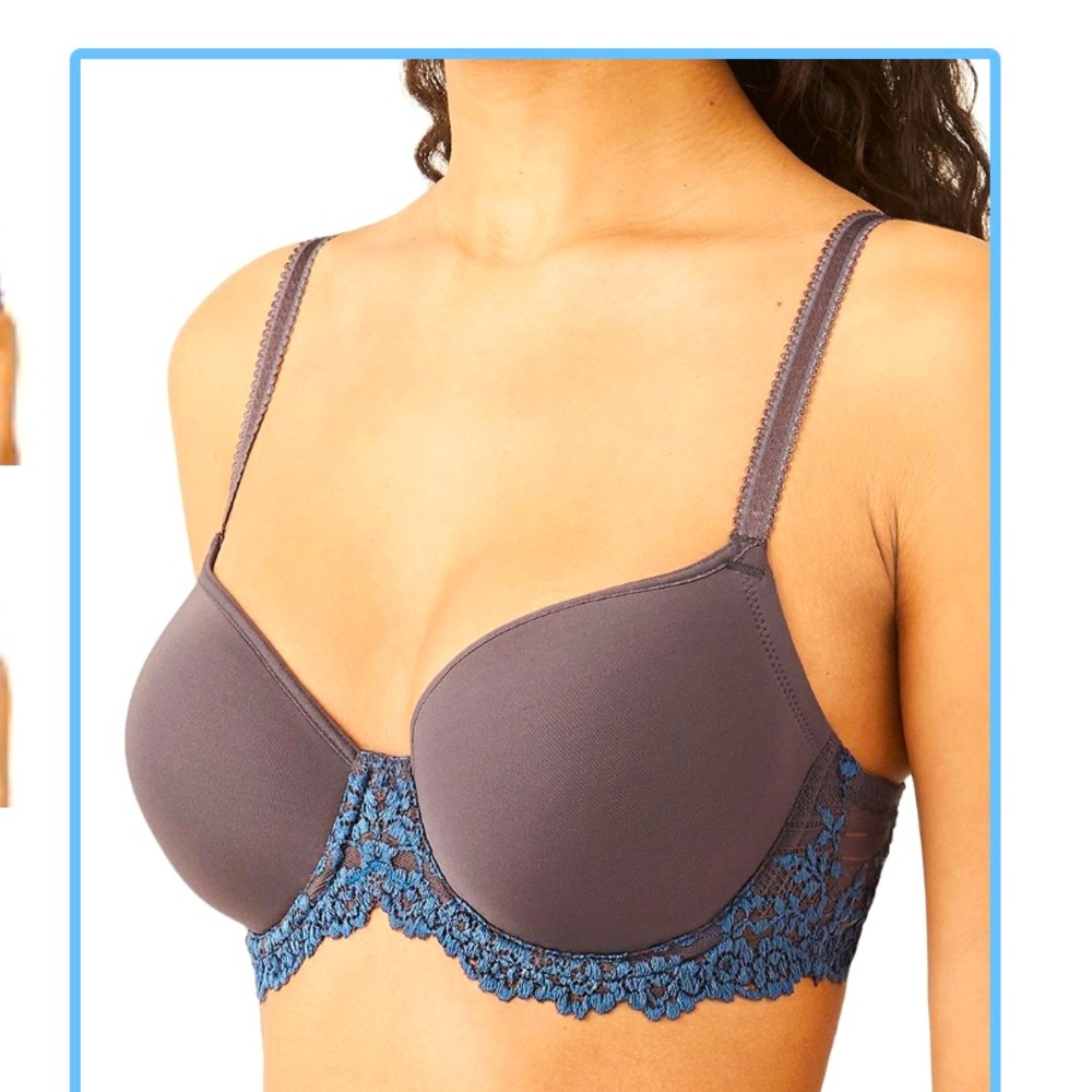 Wacoal Embrace Lace Contour Bra. NAVY & BLUE